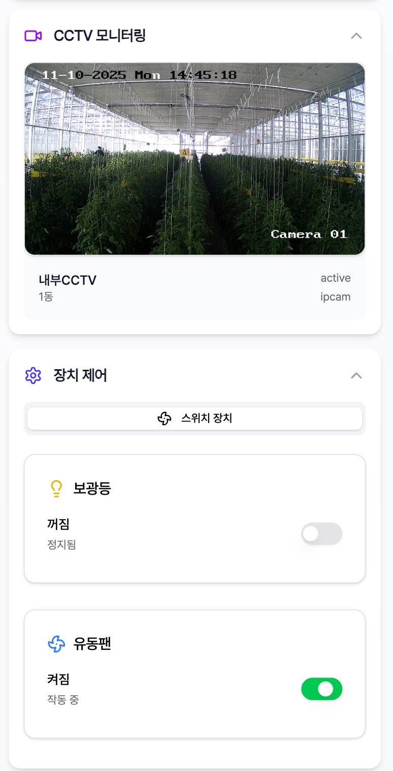 스마트팜 제어 화면